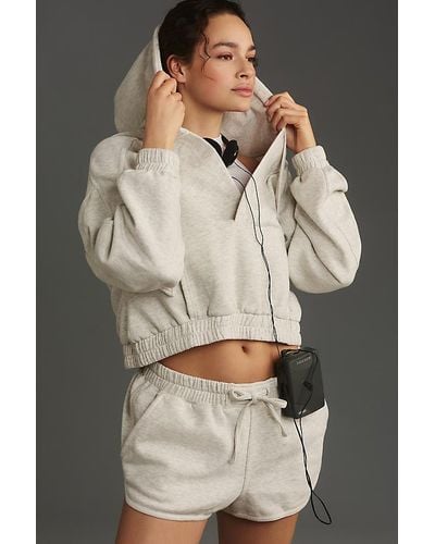 Daily Practice by Anthropologie Heathered Fleece Hoodie - Grey