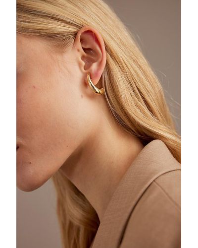 Anthropologie Curve Teardrop Earrings - Brown
