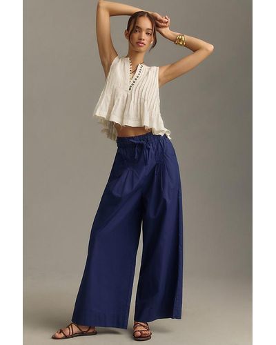 Maeve Skirty Utility Wide-leg Trousers - Blue