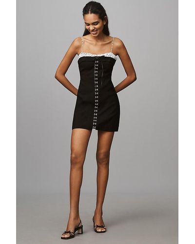 Maeve Sleeveless Bustier Mini Dress - Black