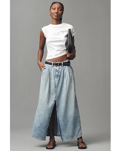 Pilcro Slouchy Trouser Midi Skirt - Grey