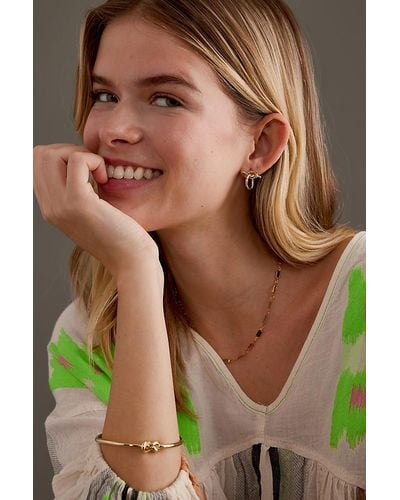 Anthropologie Knot Drop Earrings - Natural