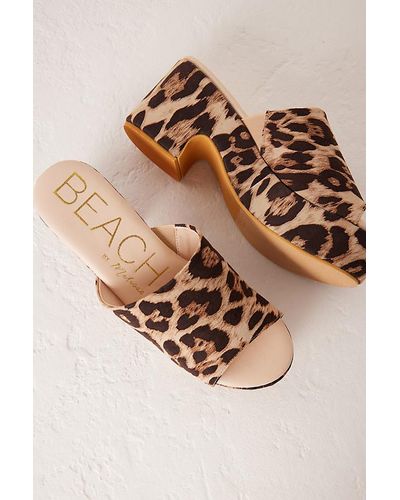 Matisse Beach By Terry Leopard Platform Mules - Natural