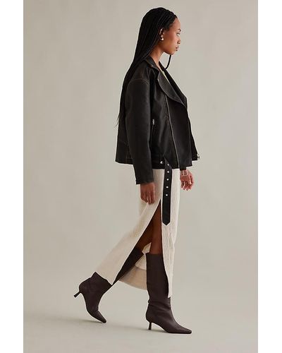 Anthropologie Leather Knee-high Boots - Black