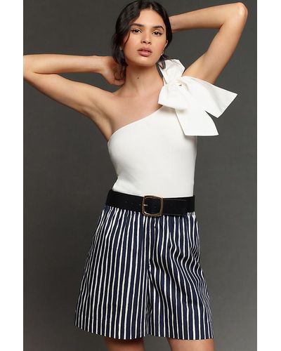 Sunday In Brooklyn One-shoulder Bow Top - Black