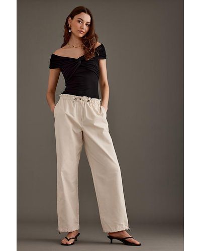 SELECTED Yva High-rise Wide-leg Parachute Trousers - Brown