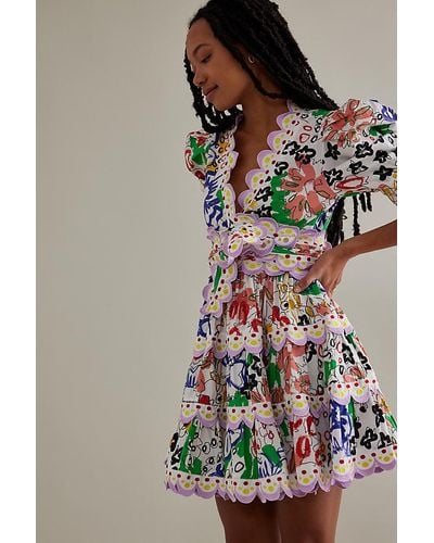 Celiab Celeste Scalloped Mini Dress - Multicolour