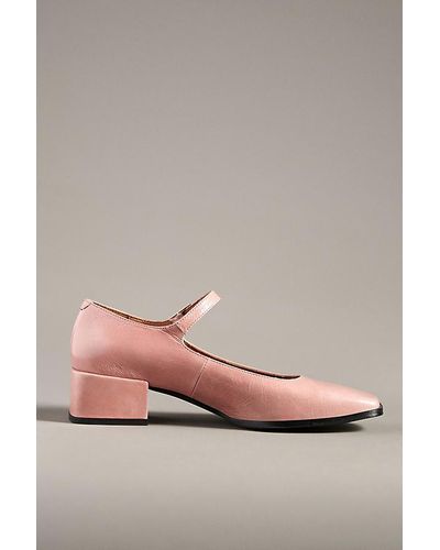 Maeve The Ainsley Leather Mary Jane Block Heels By - Pink