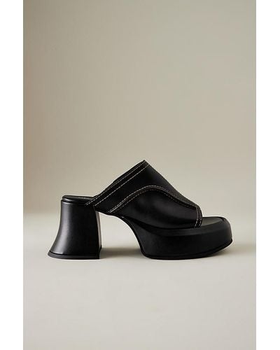 Miista Lota Platform Mule Sandals - Black