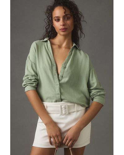 Cloth & Stone Long-sleeve Relaxed Buttondown Shirt - Green