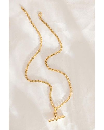 Tilly Sveaas Gold-plated Medium T-bar Chain Necklace - Natural