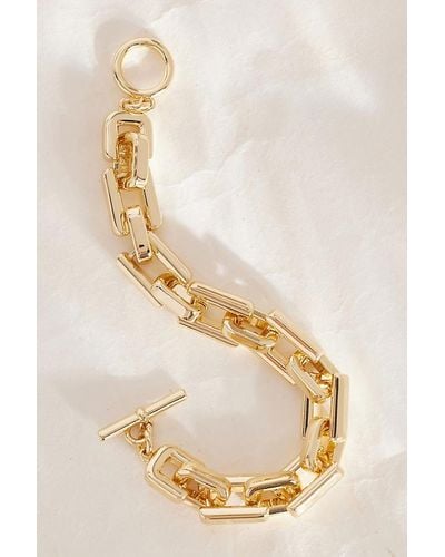 Anthropologie Square-chain Chunky T-bar Bracelet - Natural