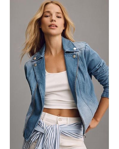 Dolan Left Coast Denim Moto Jacket - Blue