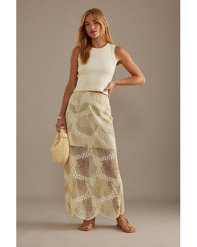SELECTED Felica Lace Maxi Skirt - Natural