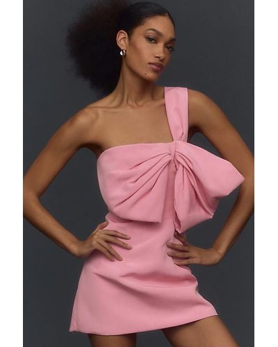 Bardot Bella One-shoulder Bow Mini Dress - Pink