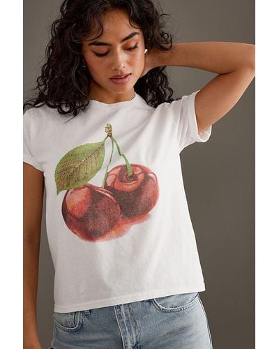 Anthropologie Cherry Graphic Cotton Baby T-shirt - White