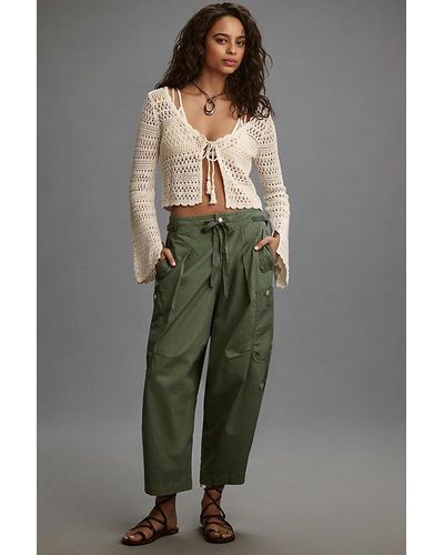 Pilcro Slouchy Tapered Woven Trousers - Green
