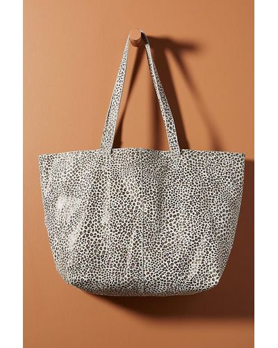 Anthropologie Willa Leather Tote Bag - Grey