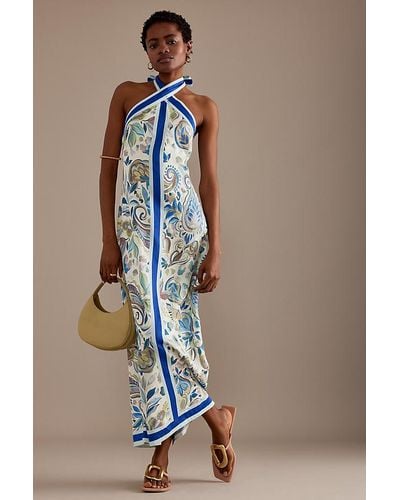 Significant Other Paisley Halter Maxi Dress - Blue