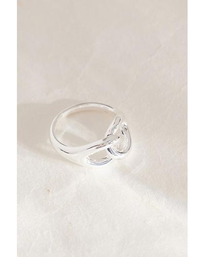 Anthropologie Silver-plated Interlinked Ring - Natural