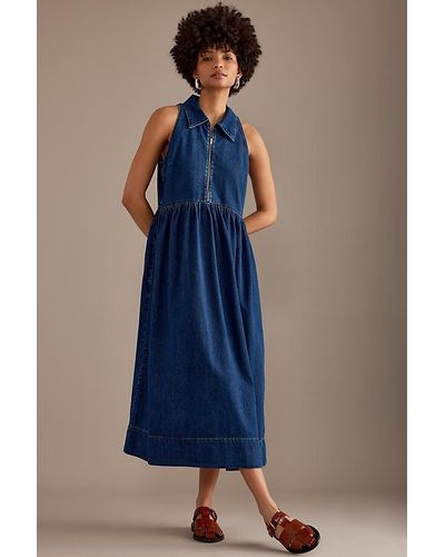 ALIGNE Gabi Sleeveless Denim Maxi Dress - Blue