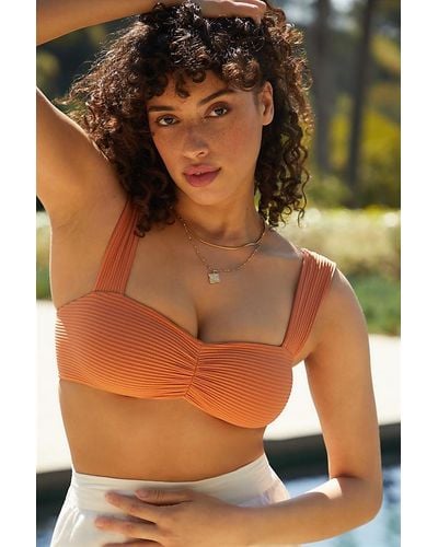 L*Space Marlee Ruched Bikini Top - Orange