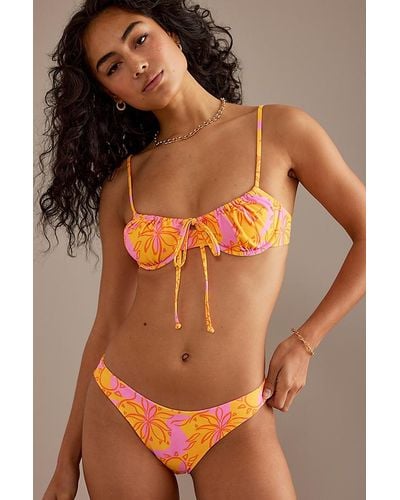 Kulani Kinis Sangria Floral Bikini Top - Orange