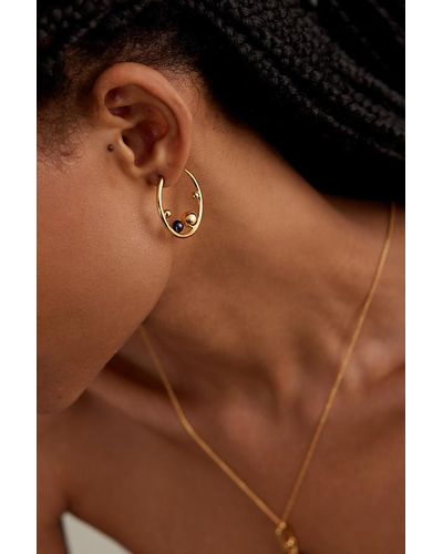 Rachel Jackson Stellar Orb Gold-plated Pearl Hoop Earrings - Black