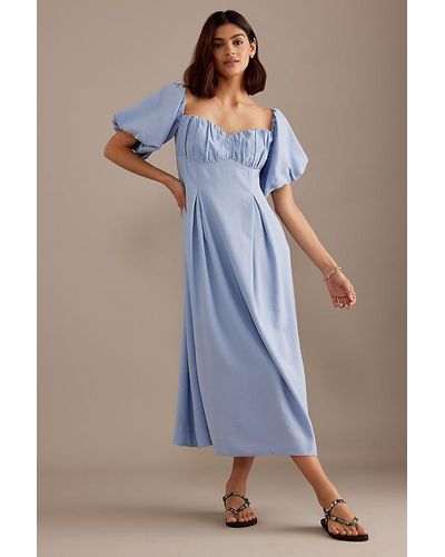 Nobody's Child Edith Puff-sleeve Midaxi Dress - Blue