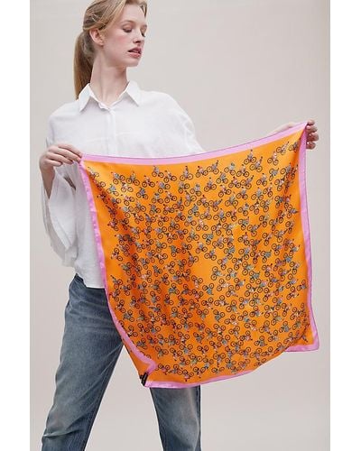 Karen Mabon Cycle Silk Scarf - Orange