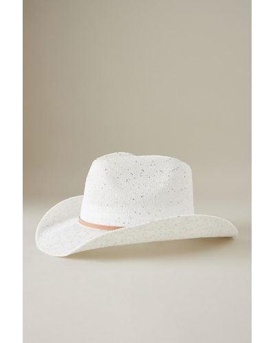Anthropologie Sparkle Straw Cowboy Hat - Natural