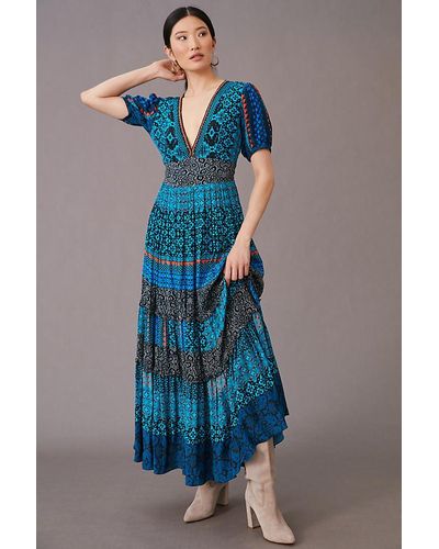 Bhanuni by Jyoti Embroidered Maxi Dress - Blue