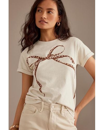 Anthropologie Leopard Bow Baby T-shirt - Natural