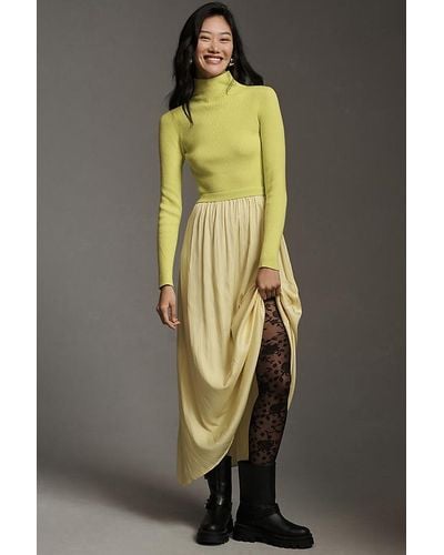 Anthropologie The Thea High-neck Mockable Maxi Jumper Dress - Brown