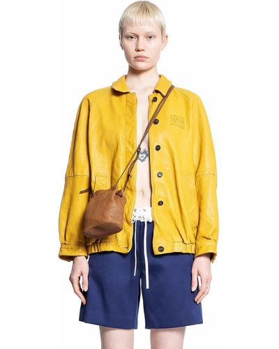 Miu Miu Leather Jackets - Yellow