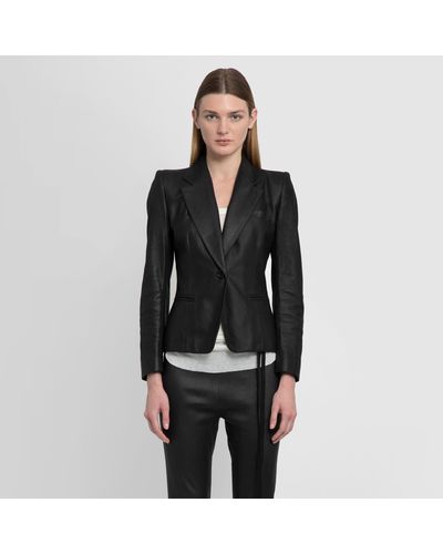 Ann Demeulemeester Leather Jackets - Black