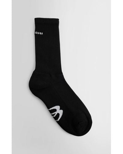 Balenciaga Socks With Logo - Black