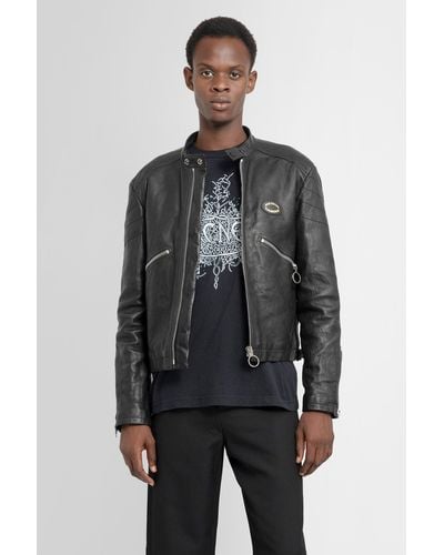 Acne Studios Leather Jackets - Grey