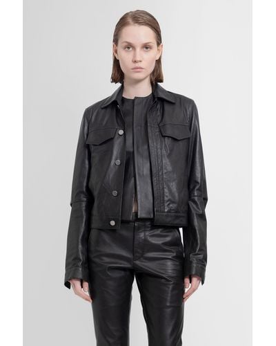 Ann Demeulemeester Leather Jackets - Grey