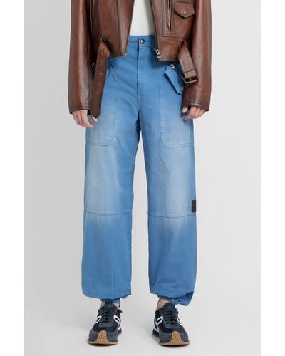 Loewe Tapered Cotton Cargo Pants - Blue