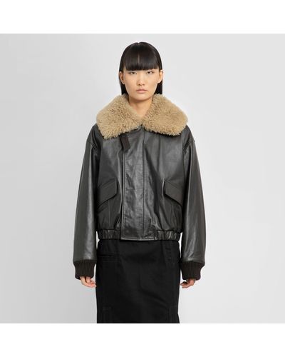 Lemaire Leather Jackets - Black
