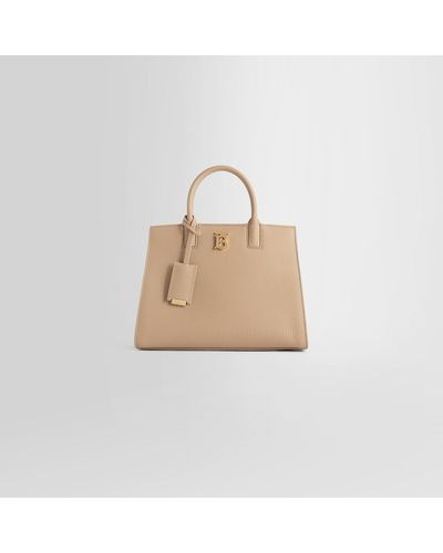 Burberry Top Handle Bags - Natural