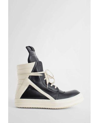 Rick Owens Geobasket Lace-up Leather High-top Sneakers - White