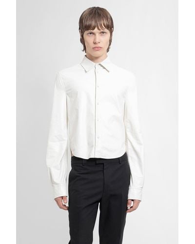 Ann Demeulemeester Leather Jackets - White