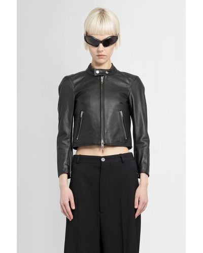 Balenciaga Leather Jackets - Black