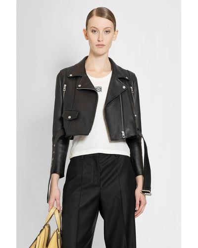 Loewe Leather Jackets - Black