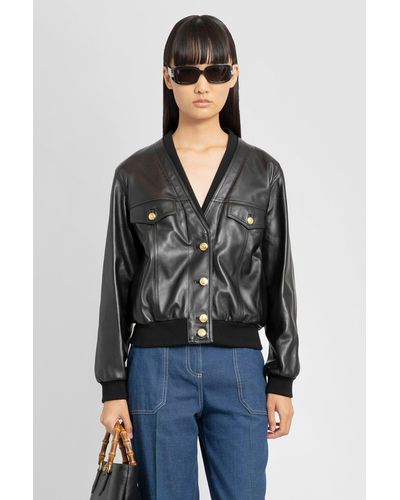 Gucci Leather Jackets - Black