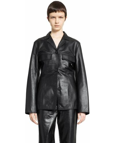 Totême Leather Jackets - Black