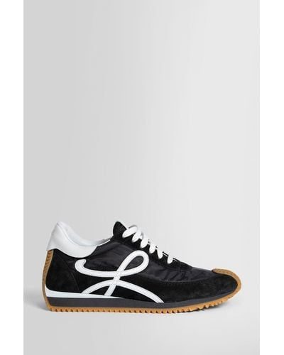 Loewe Flow Runner Monogram Leather And Shell Trainers - Black