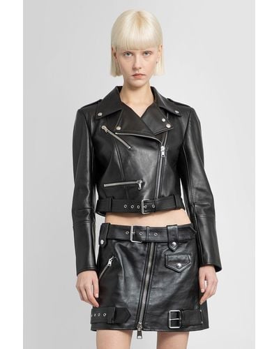 Alexander McQueen Leather Jackets - Gray